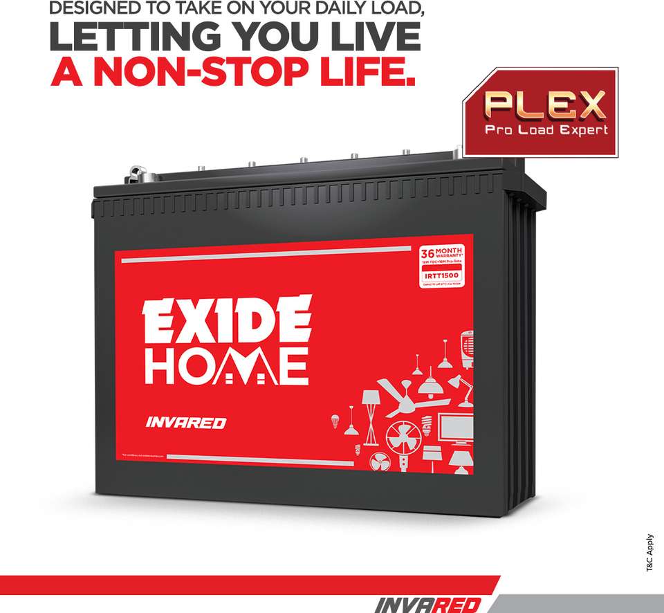 EXIDE 36 Months Warranty Tubular Inverter Battery Price in India - Buy ...