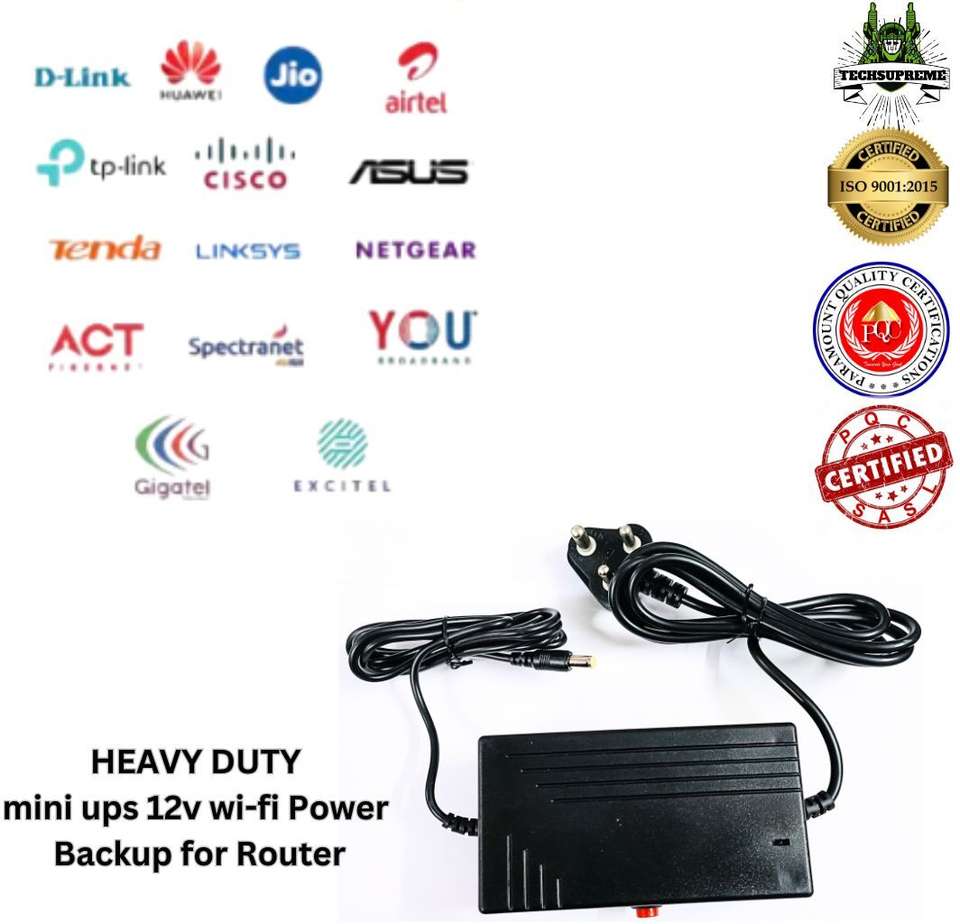 TechSupreme Mini UPS 12V 2.5Amps For Wifi Router, Modem, CCTV Power ...