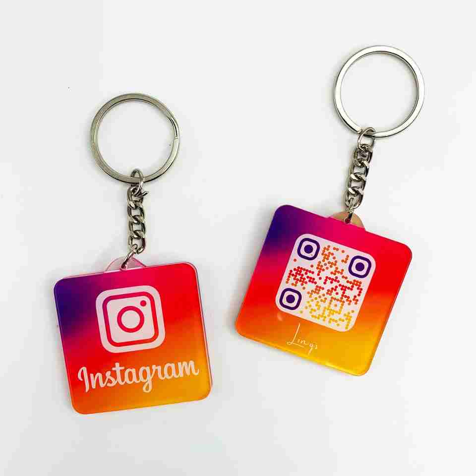 linqs Instagram NFC + QR Keychain | 2-inch Acrylic | Update Link ...