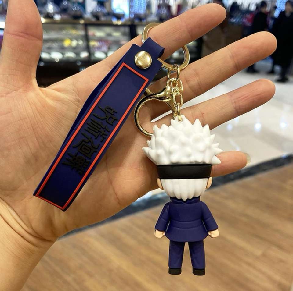 HappierYou Gojo 3D Silicone Keychain with Bagcharm and strap | Jujutsu ...