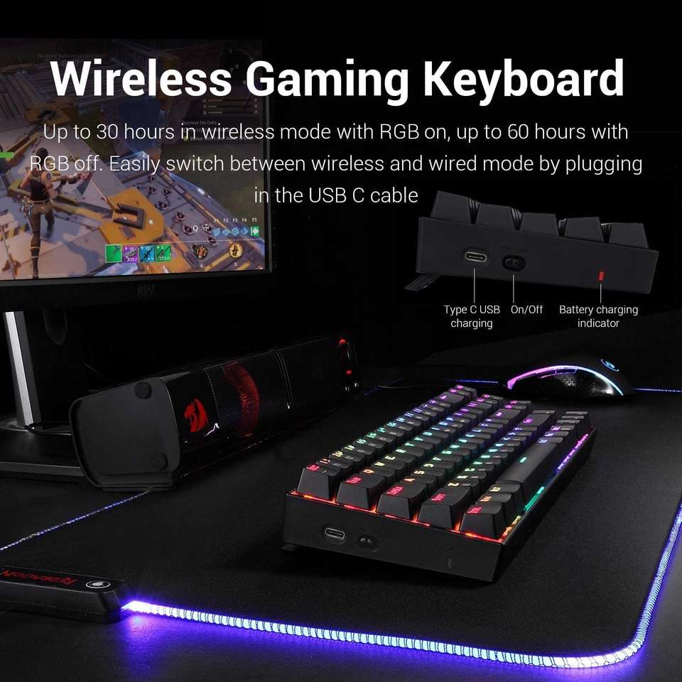 Keyboard Key Design Icon Redragon K599 Diemos TKL RGB Backlit (red switches) Wireless Tenkeyless ...