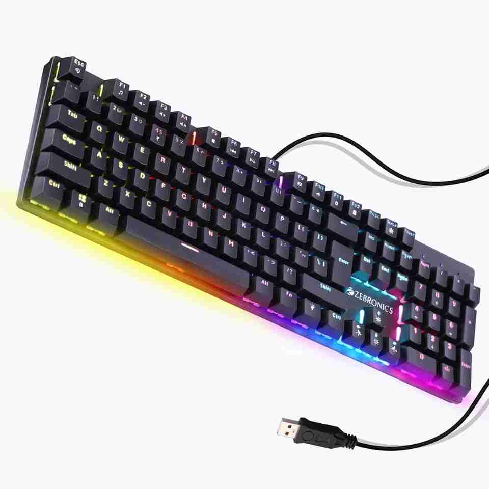 Keyboard Key Design Icon ZEBRONICS Nitro Plus Mechanical keyboard with RGB Light Wired USB ...