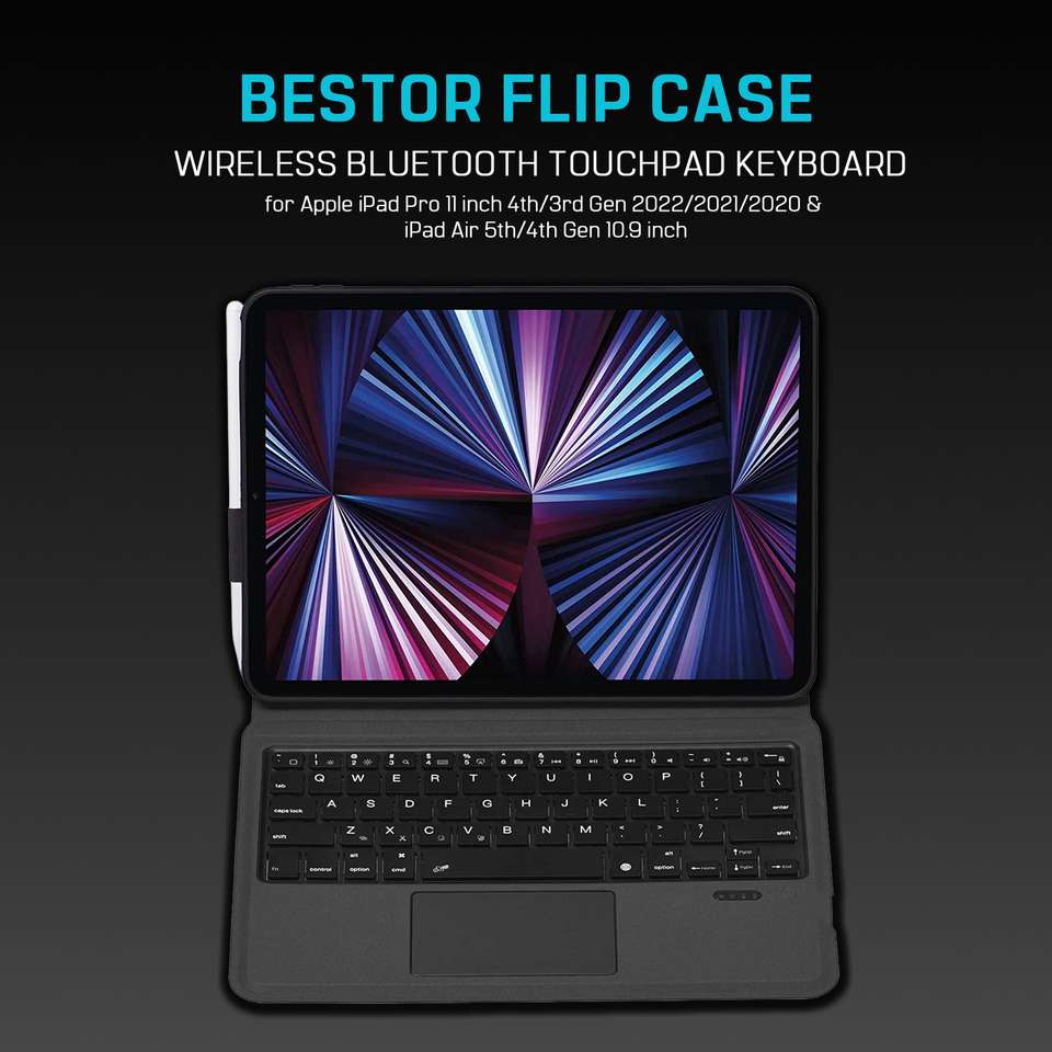 Bestor Bluetooth TouchPad Keyboard Apple iPad Pro 11 inch 4th3rd & iPad ...