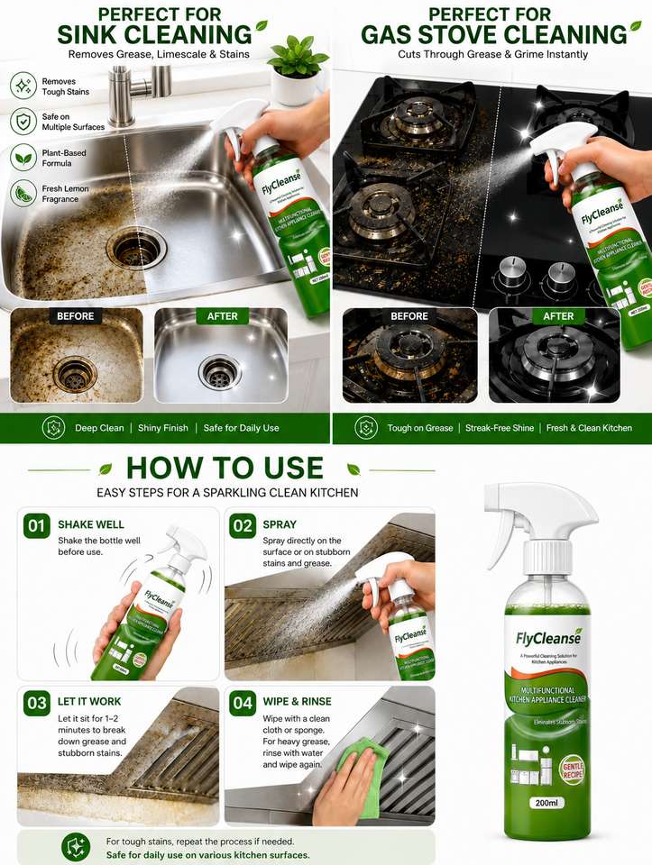 Clean Suerface PRO99S Fly Cleanse Kitchen Cleaning Spray for Stove Hob Sink Oven and ...