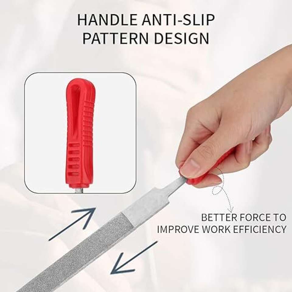GSK Cut Taper File 6-inch Coated Triangle File Plastic Handle Hand ...