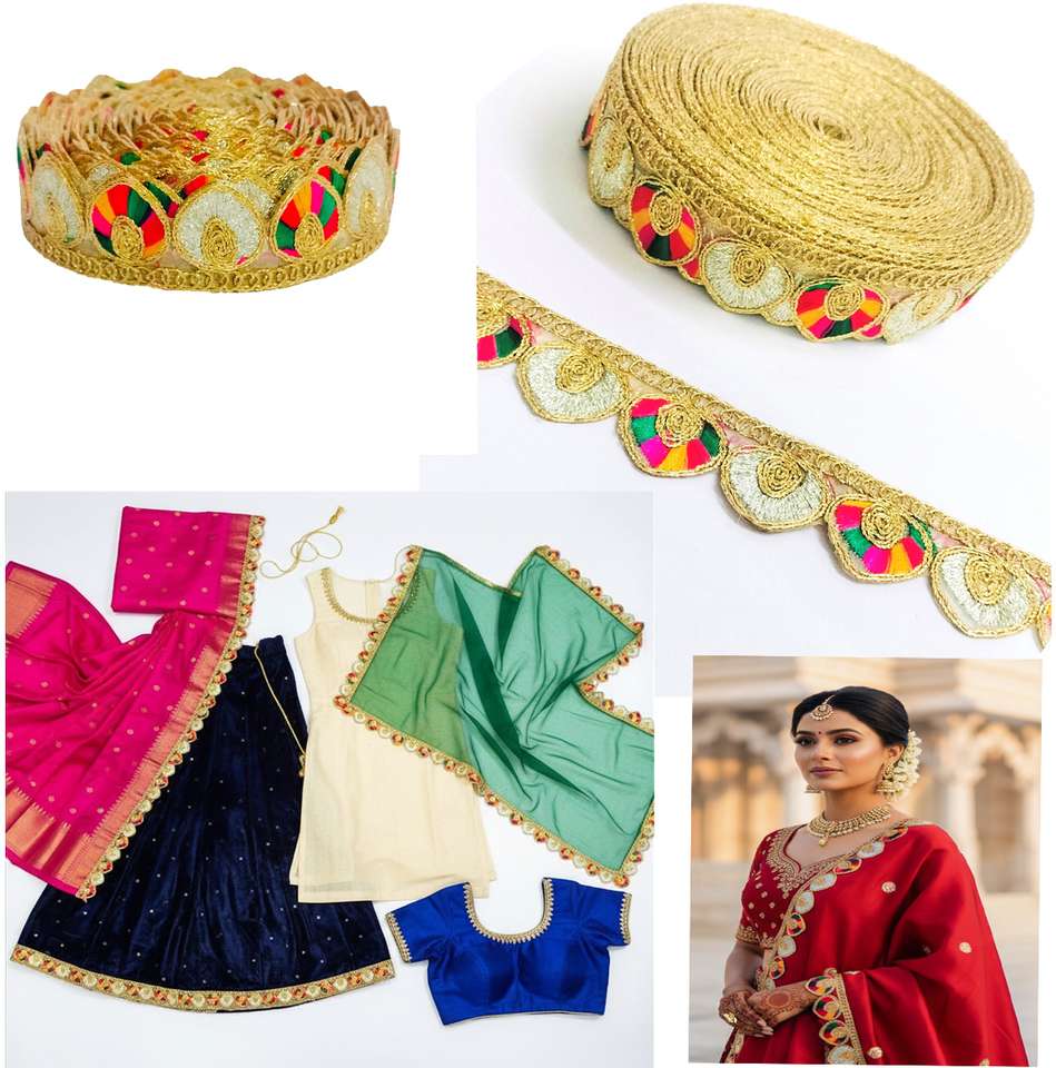 Chahat Lace Laces and Borders Material Embroidery work Sewing Gota ...