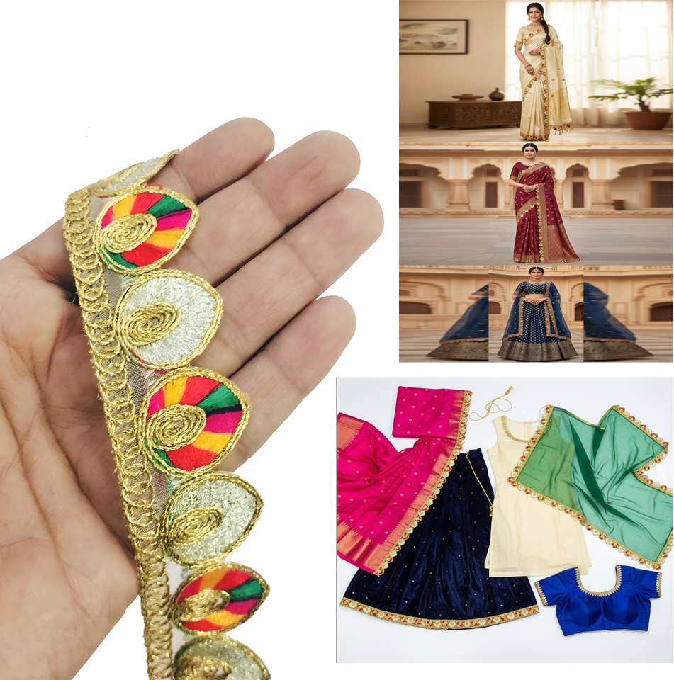 Chahat Lace Laces and Borders Material Embroidery work Sewing Gota ...