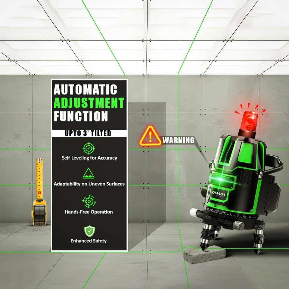 Omada 3 lines Self Laser leveling Machine Vertical and Horizontal Lines ...