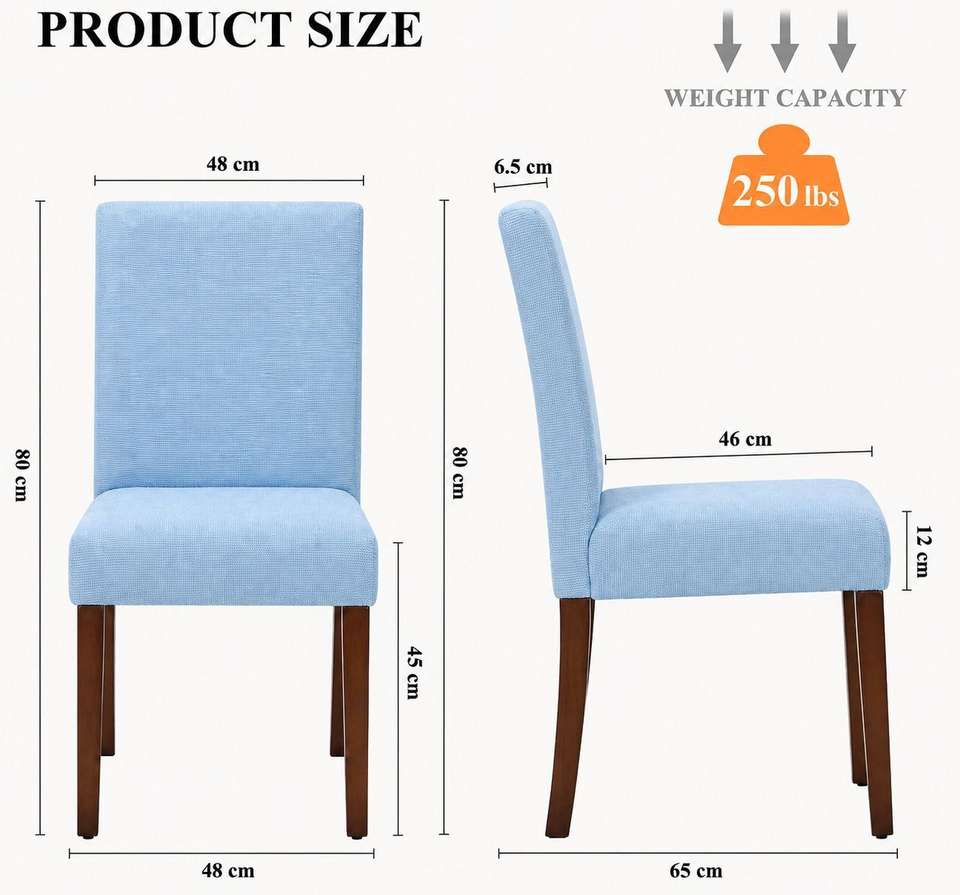 Cosyfeel Cosyfeel Fabric Dining Chair Set of 2 Foam Living Room Chair ...