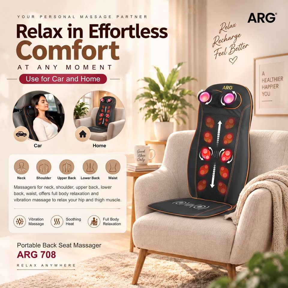 MASSAGE EXPERT Shiatsu Back & Neck Car Seat Massager with 4 Kneading ...