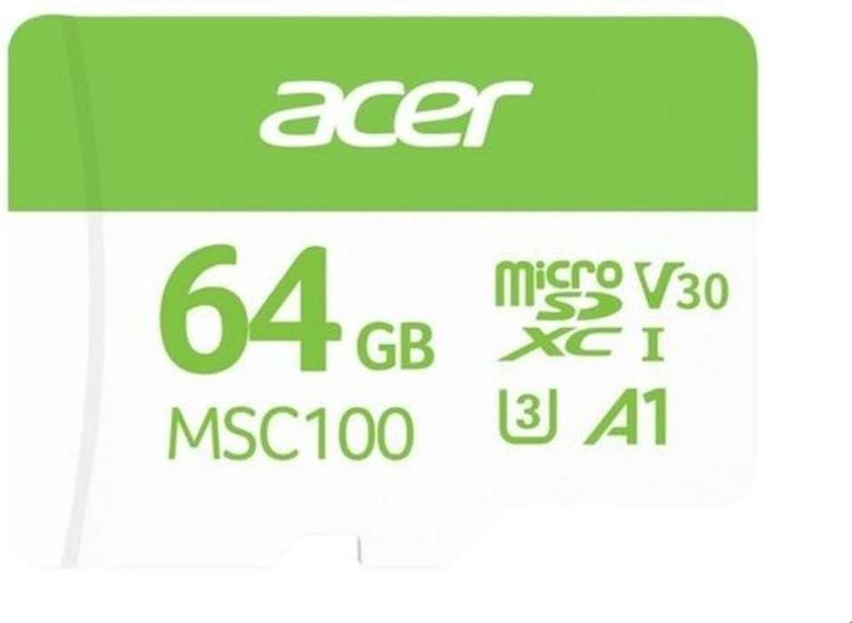 Acer MSC114 MSC100 64 GB MicroSDXC Class 10 100 MB/s Memory Card ...