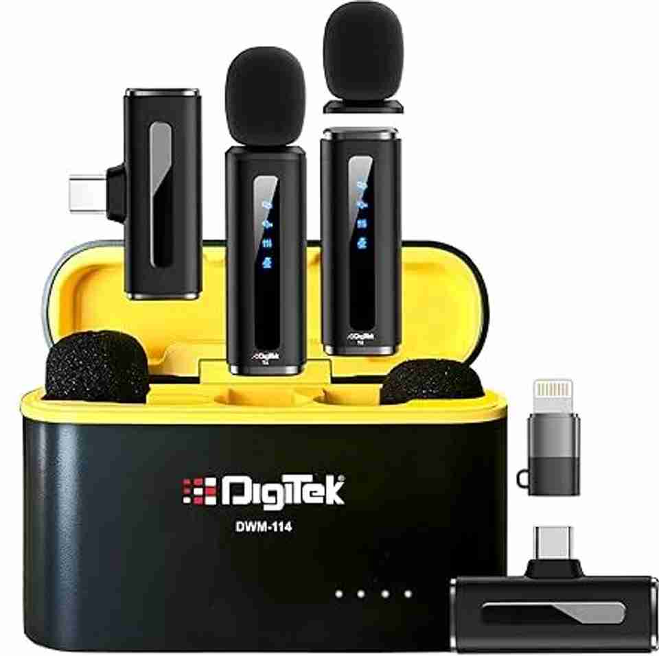 DIGITEK DWM-114 2-in-1 Wireless Microphone, 6.6Hour Battery, 40m Range ...
