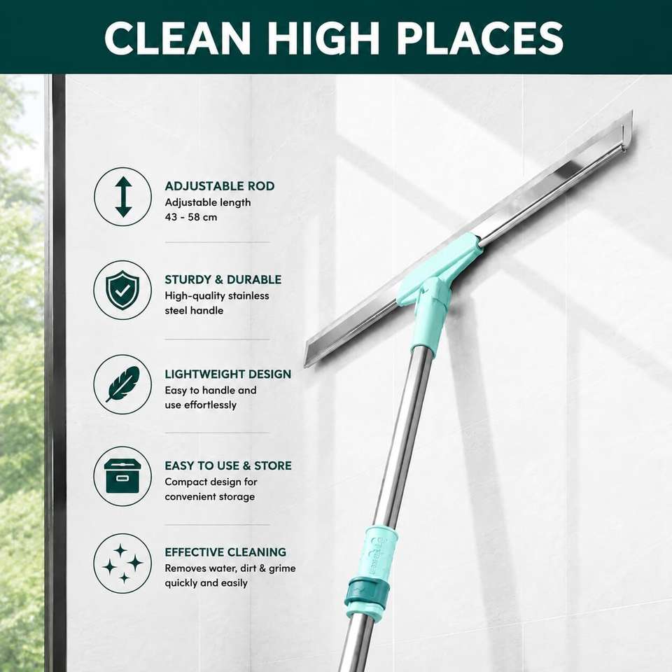 QONETIC 3 in 1 Magic Broom Floor Wiper Squeegee for Bathroom and Home ...