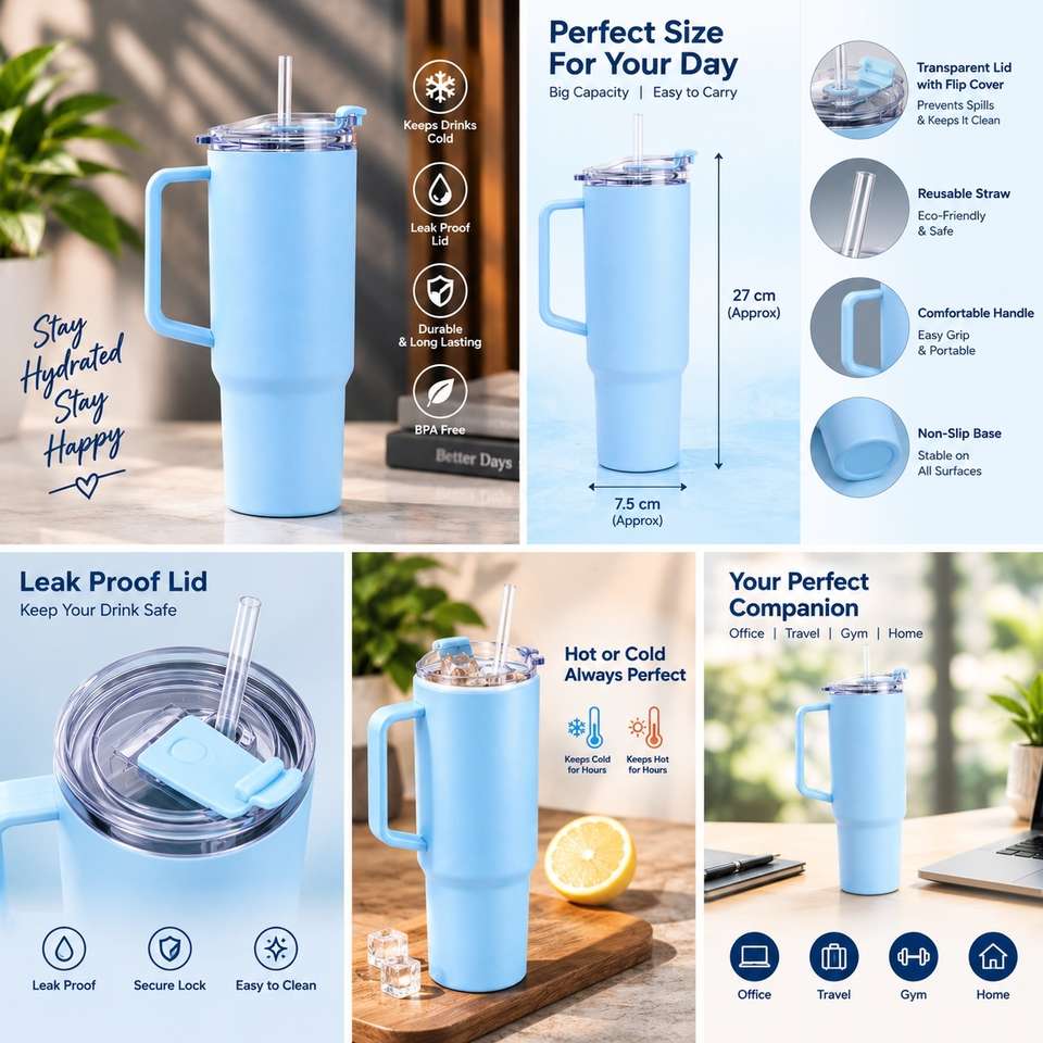 NEXUS ZONE Sky blue tumbler Plastic Tumbler Price in India - Buy NEXUS ...