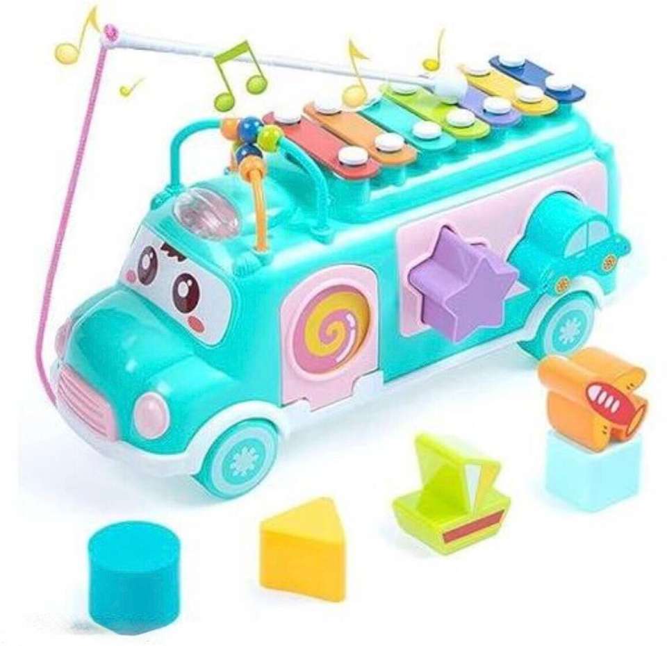 Maze Rabbitfish Novexa Kids Musical Activity Bus with Xylophone, Shape Sorter & Bead ...