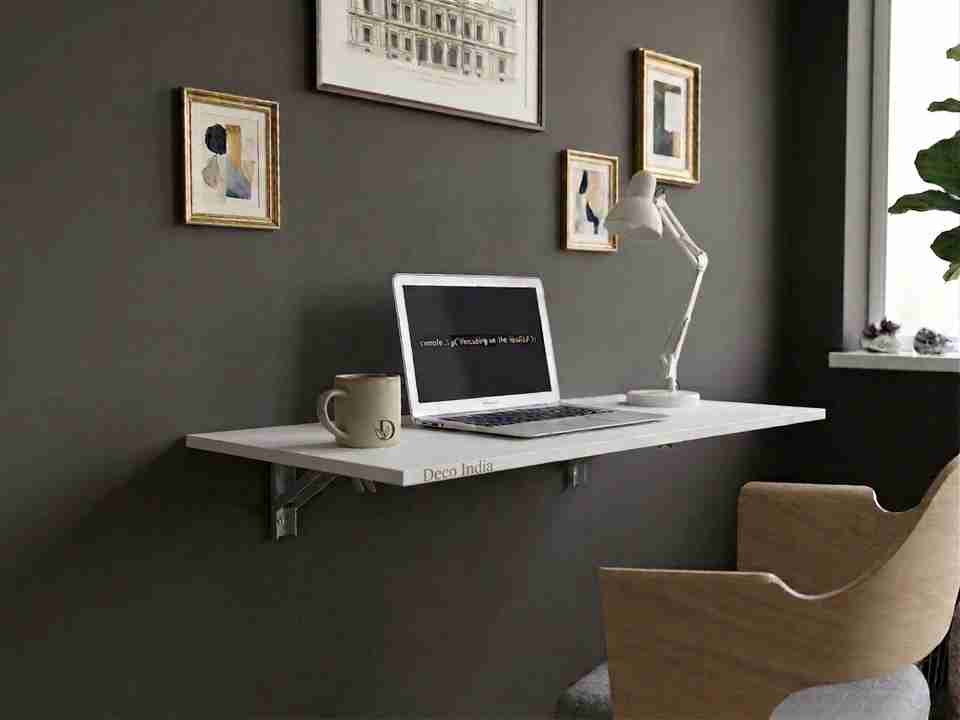 Deco India Wall Mounted Folding Study Table | Foldable Laptop Desk for ...
