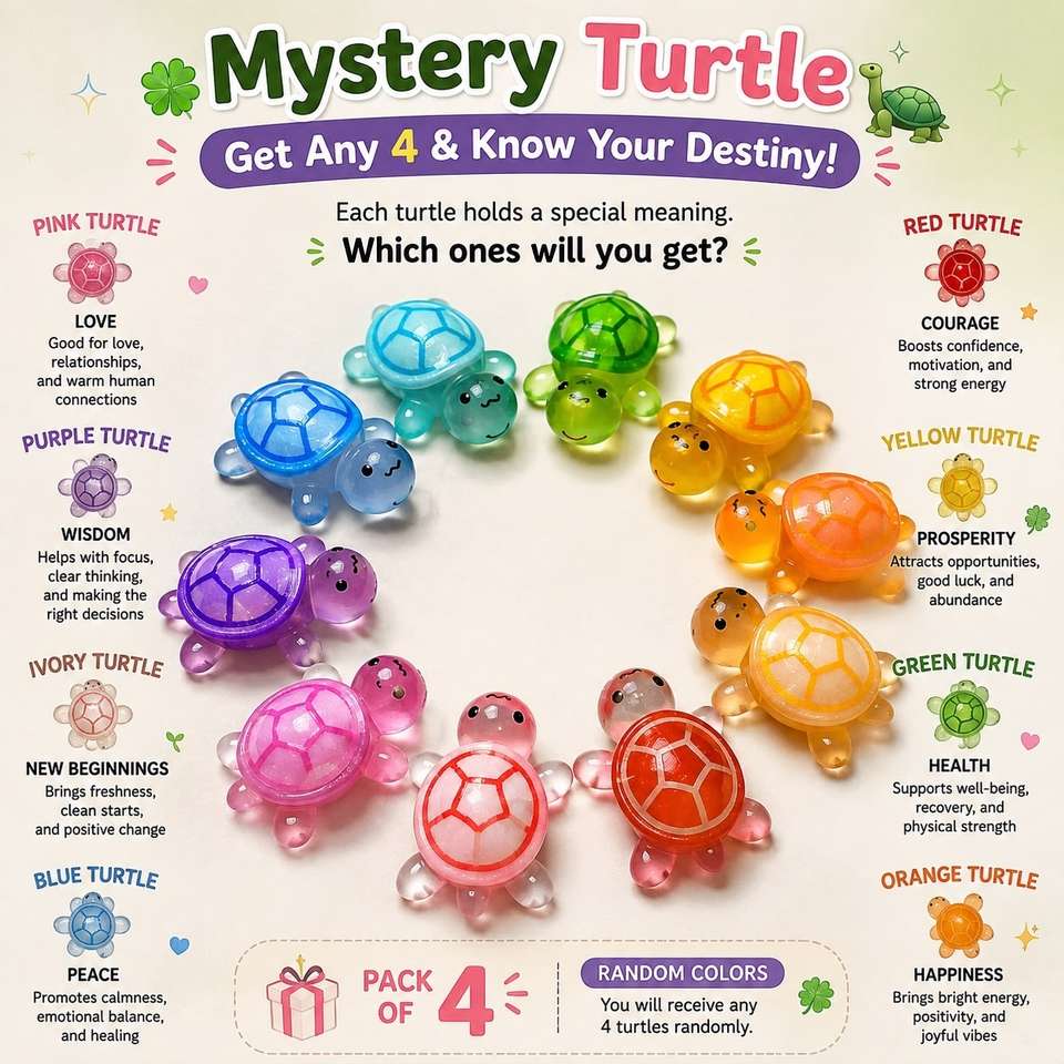 Turtle Pack SHILPRI CREATIONS Lucky Turtle Pack of 4 Random Colors Cute Mini Resin ...