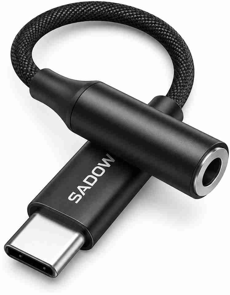 Sadow Black Type C to 3.5 mm Audio Jack Connector Phone Converter WIth ...