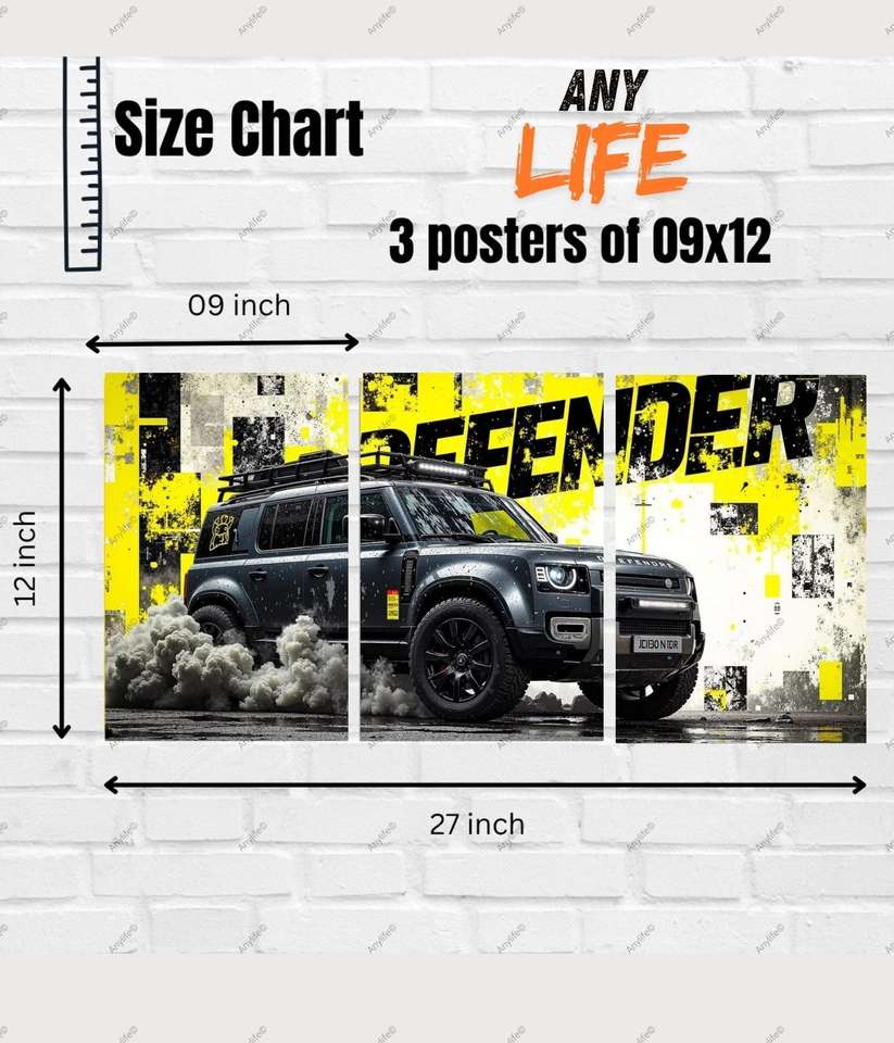Land Rover Defender Off-Road Cyberpunk 3 Piece Split Poster Set ...