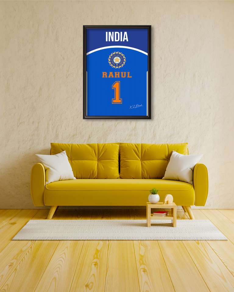 Indian Cricket Team Jersey Framed Poster With Glass Of KL Rahul 1 ...