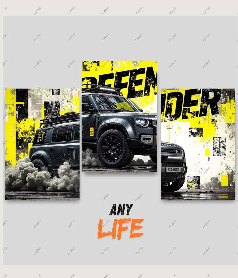 Land Rover Defender Off-Road Cyberpunk 3 Piece Split Poster Set ...