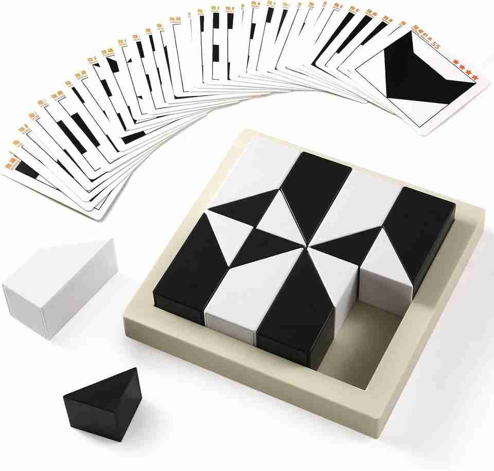Theally Wooden 3D Puzzle Hidden Building Blocks Montessori Toy Board ...