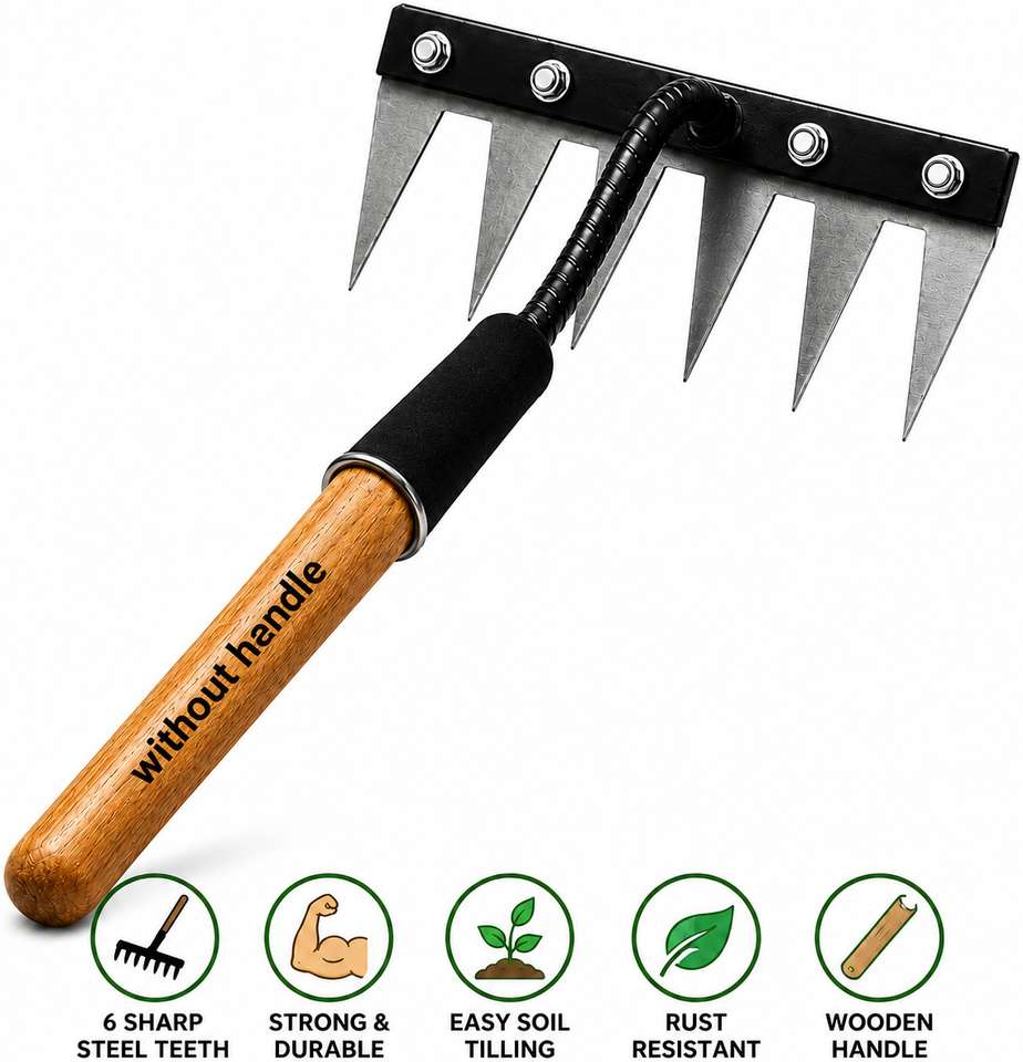 STOCK ROCK ENTERPRISES 6 Teeth HIGH Carbon Steel Rake | Heavy Duty ...
