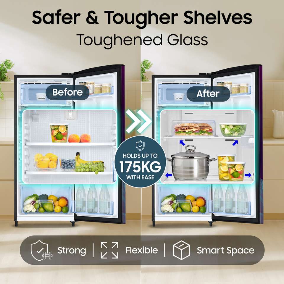 Samsung 183 L Direct Cool Single Door 4 Star Refrigerator with Digital ...