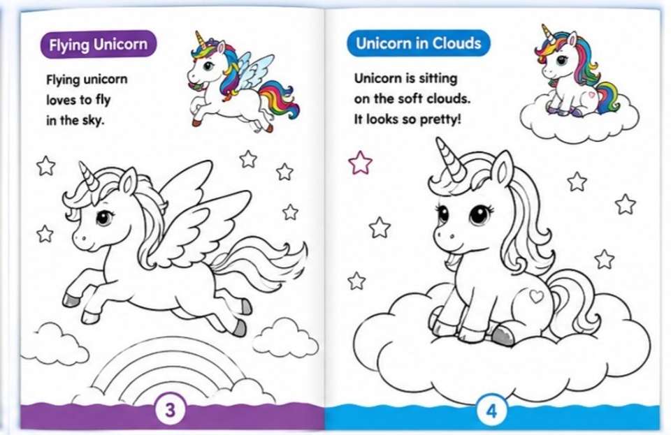 Pocket's Friend Fun With Colouring Unicorn Book For Kids | Cute Unicorn ...