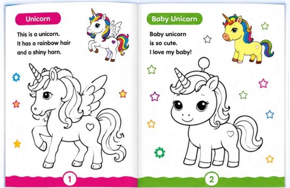 Pocket's Friend Fun With Colouring Unicorn Book For Kids | Cute Unicorn ...