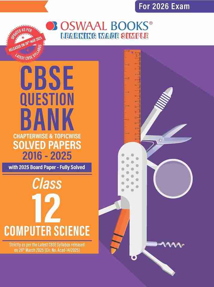 CBSE Question Bank Computer Science For Class 12 | Based On Latest CBSE ...