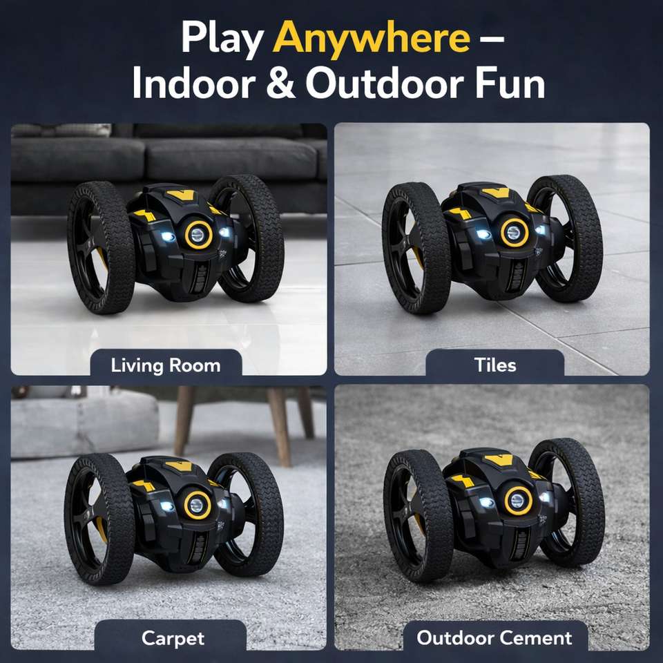 Fastdeal Bounce Car Remote Control Stunt Car for Kids|360° Rotation ...