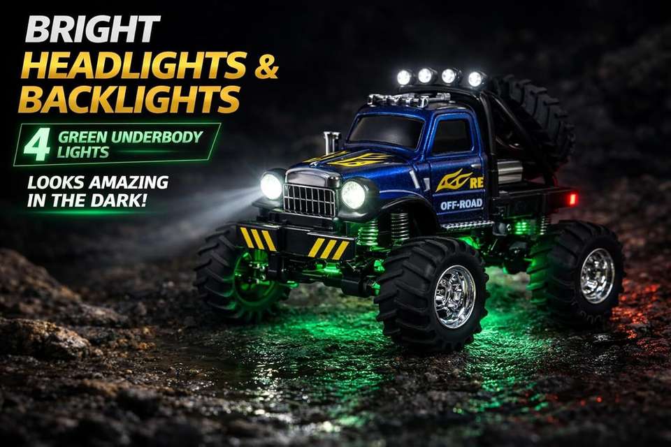 ZIVON TOYES Mini Rock Crawler Remote Control RC Car 1:64 Scale ...