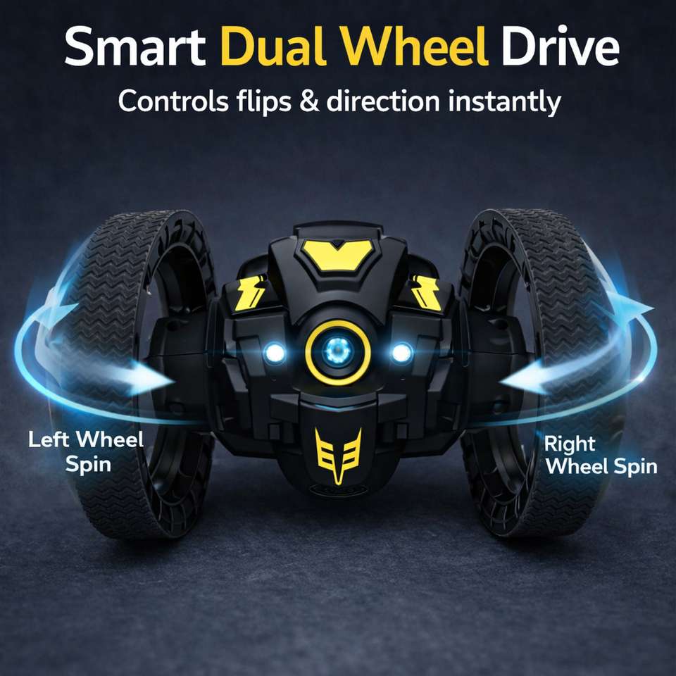 Fastdeal Bounce Car Remote Control Stunt Car for Kids|360° Rotation ...