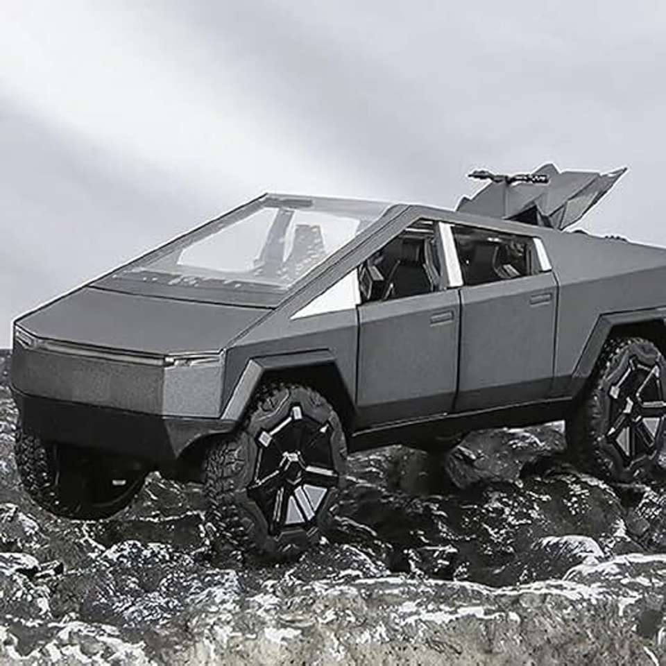 GENZ 1:24 Big TESLA CYBER TRUCK Toy Car Metal Pull Back Diecast Car ...
