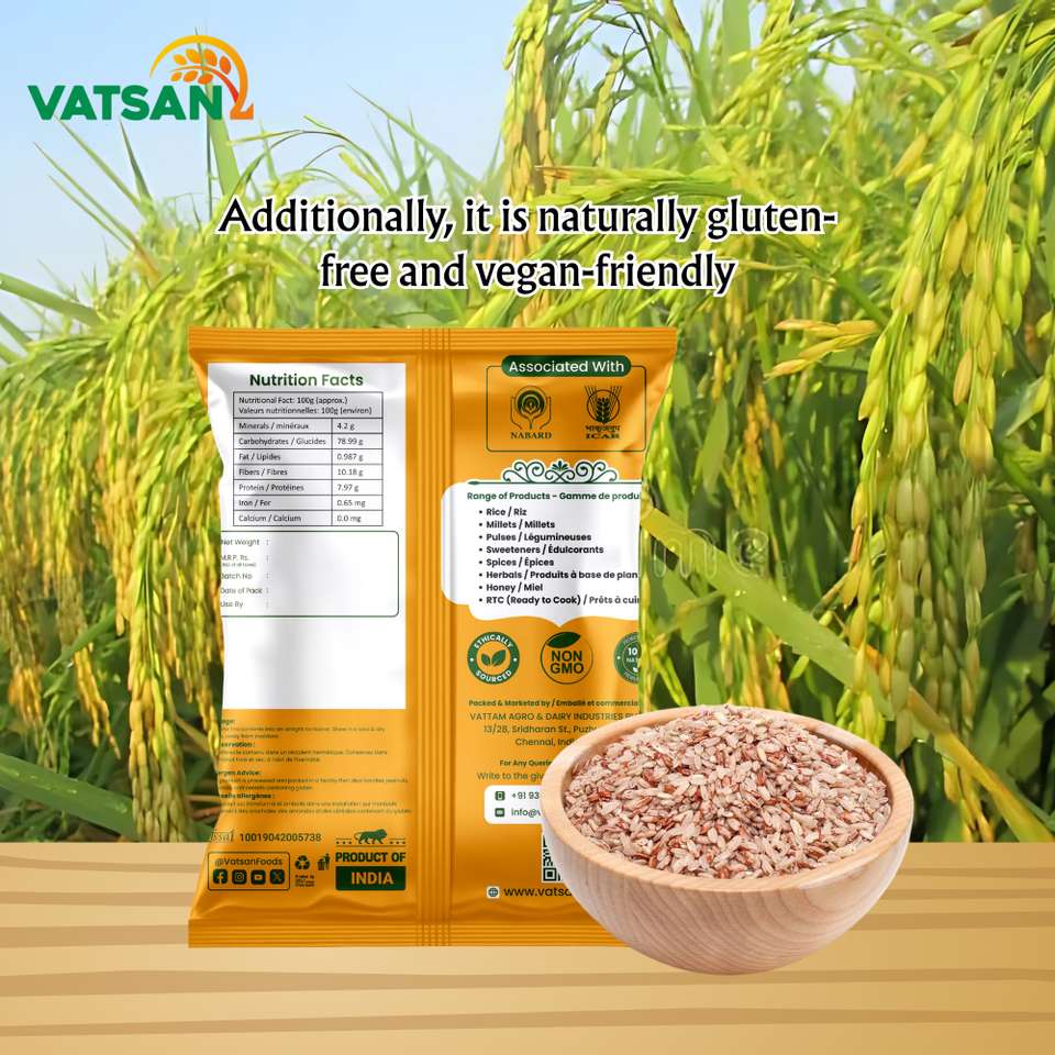 Brown Rice Nutrient VATSAN Rajamudi Raw Rice - 950gms Brown Rajamudi Rice Price in India ...