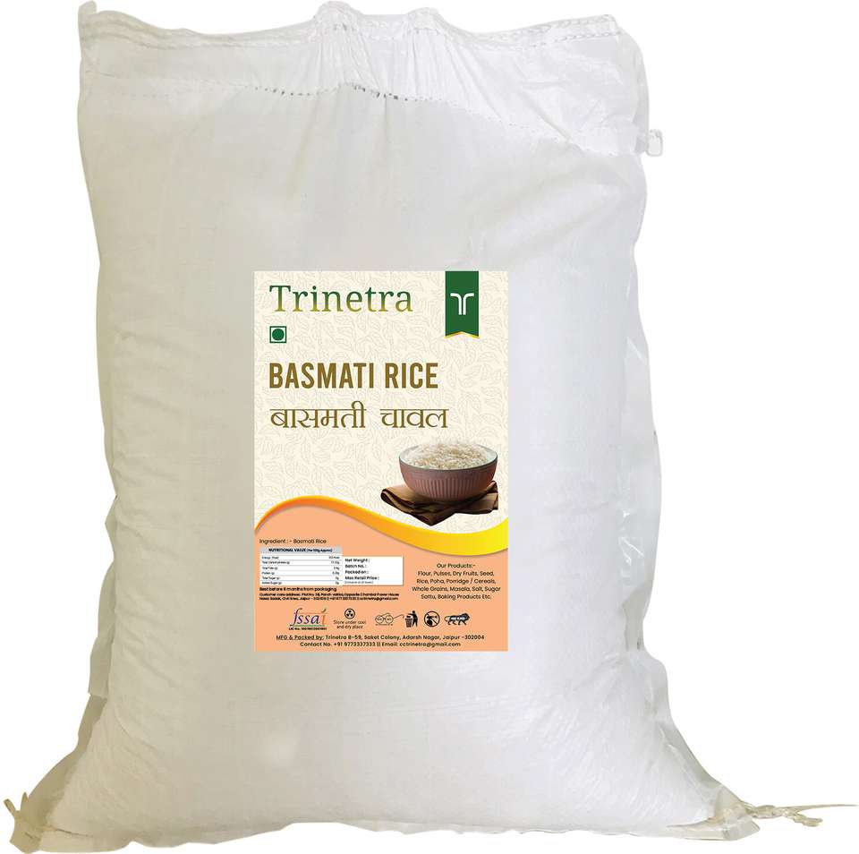 Trinetra Basmati Rice 25Kg Pack Basmati Rice (Long Grain, Raw) Price in ...
