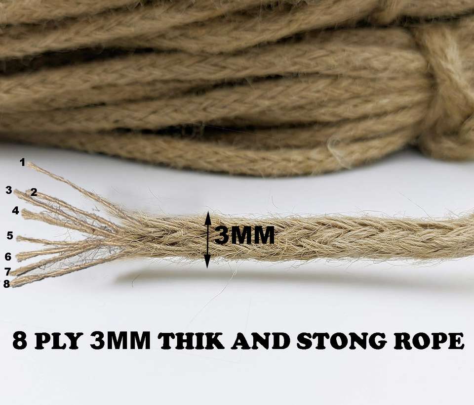 FASHNITY Natural Jute String Rope 8-Ply Sutli | Dori for Crafts and ...