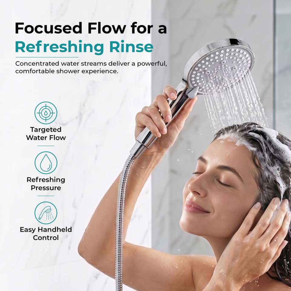 Plantex ABS 5 Mode Handheld Shower with Hose Pipe & Shower Holder/Hand ...
