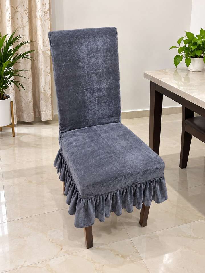 Chair Notifier QUIRKYHUB Velvet 6 Seater Chair Plain Cover Price in India - Buy ...