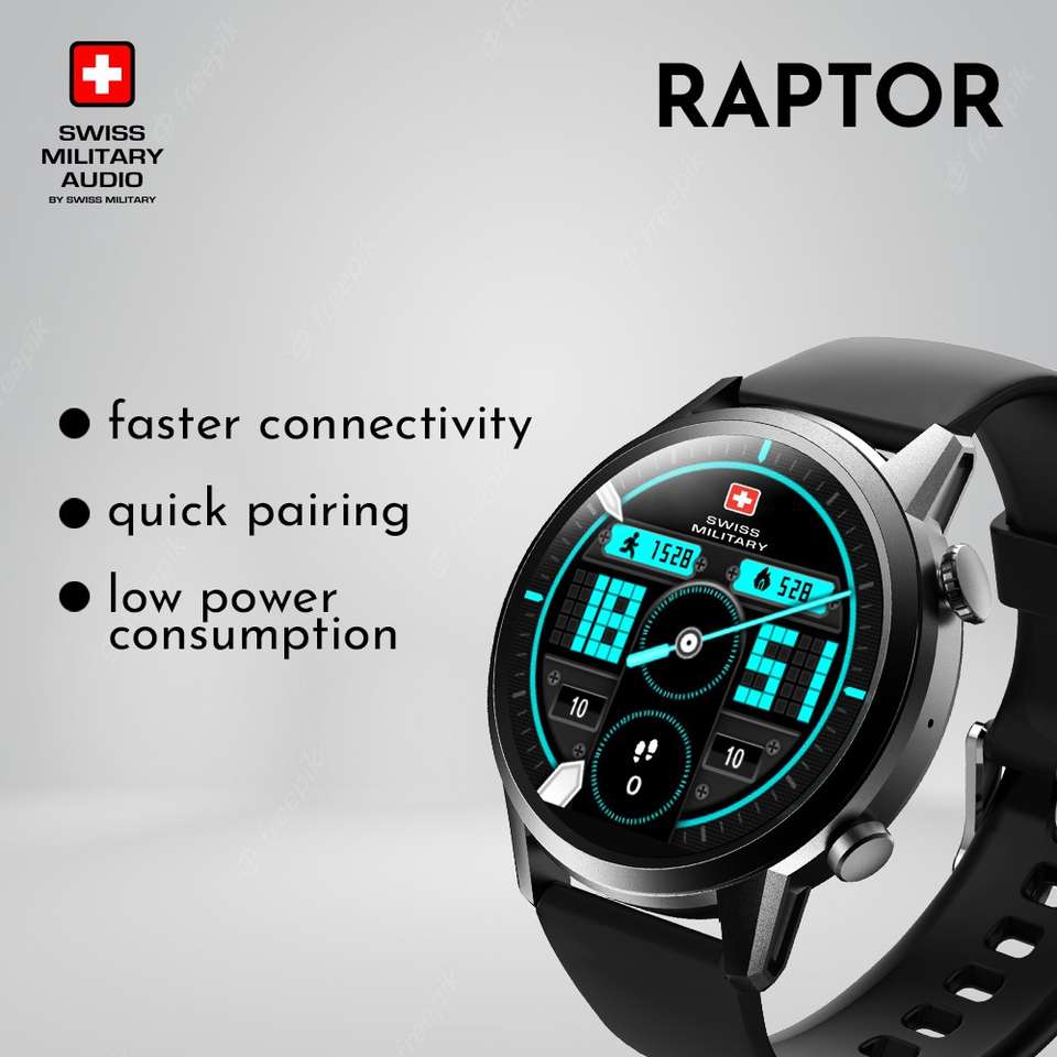 Digital Raptor Watch SWISS MILITARY SMARTWATCH Raptor 1.32 inch IPS, Bluetooth, GPS tracker ...