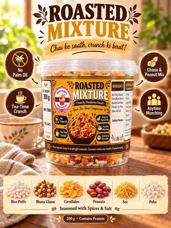 MOM'S BAKERY Roasted Mixture Namkeen Snack | Crunchy Savoury Tea Time ...