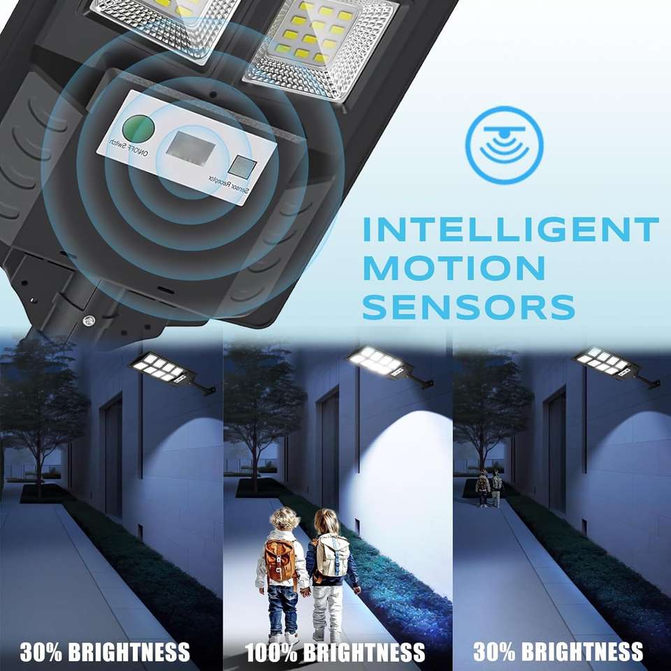 Solar Lighting Set SEVENSPACE 60W Solar Street Light Pack of 2 Motion Sensor Waterproof ...