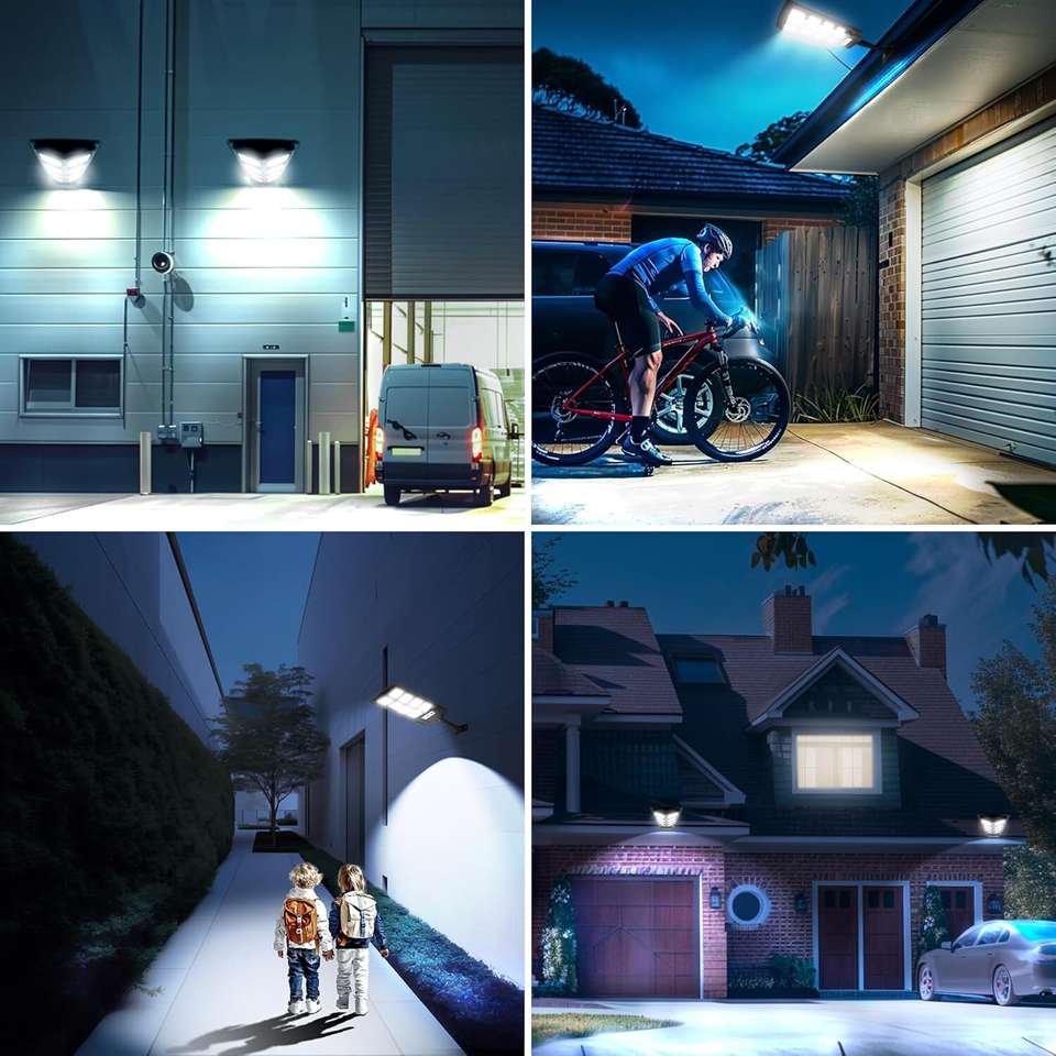 Solar Lighting Set SEVENSPACE 60W Solar Street Light Pack of 2 Motion Sensor Waterproof ...