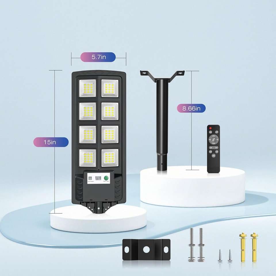 Solar Lighting Set SEVENSPACE 60W Solar Street Light Pack of 2 Motion Sensor Waterproof ...