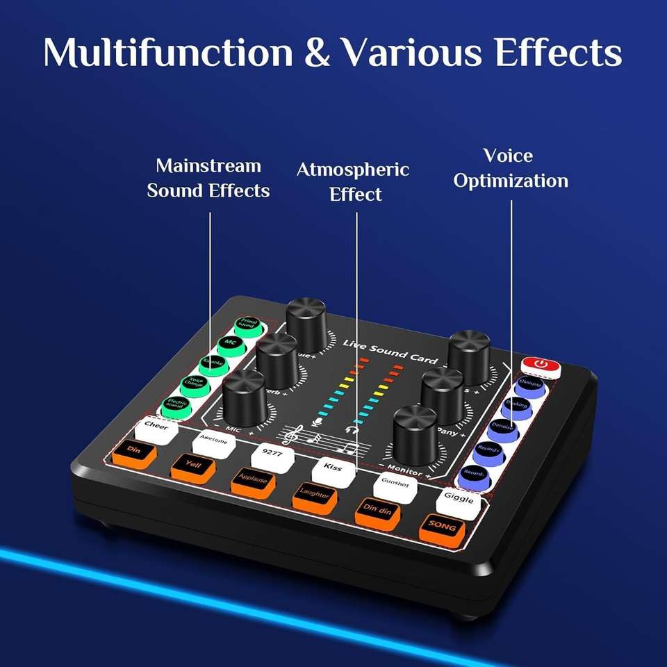 IMAGINEA V9 Sound Mixer Audio Interface for Live Streaming, Singing ...