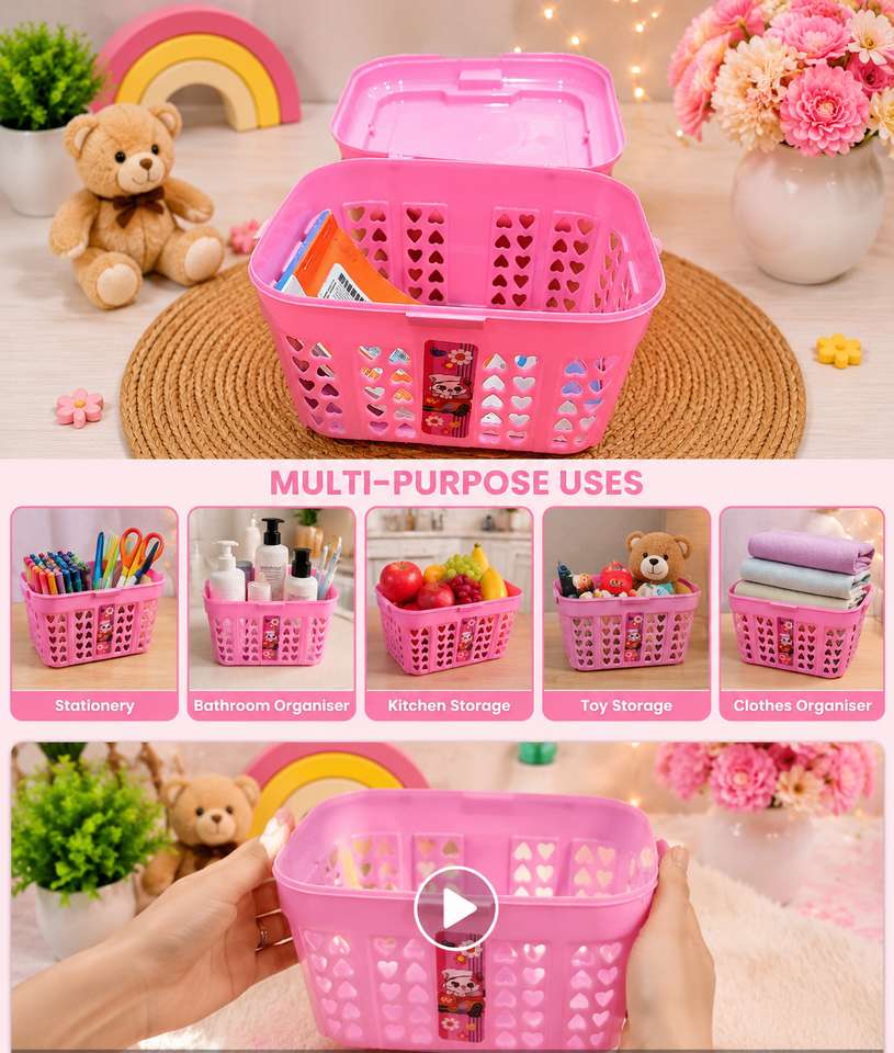 Eos Plastic Portable Organizer Box for Home, Kitchen, Bathroom & Office ...