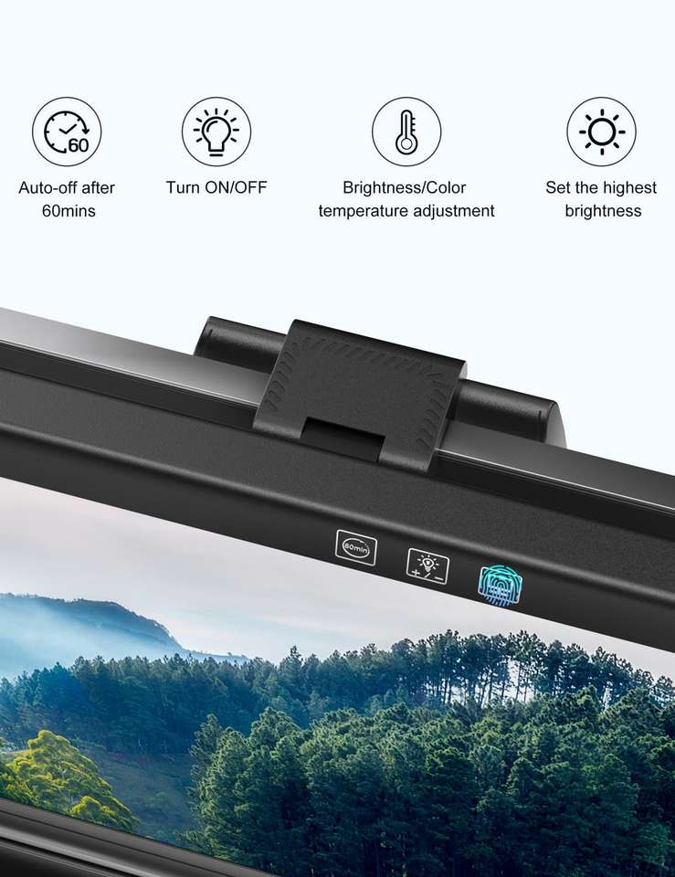 HASTHIP LED Computer Monitor Light - LED Screenbar Monitor Lamp, Auto ...