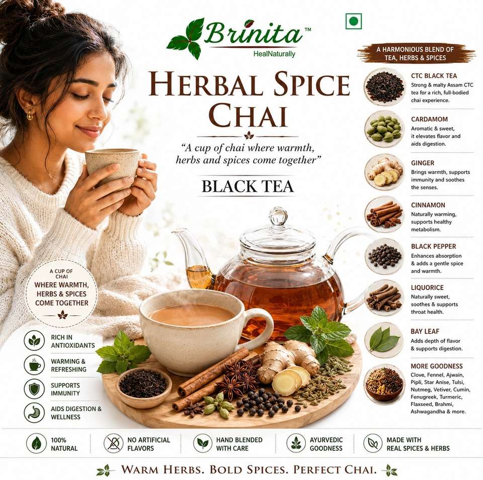 Brinita Masala Tea Wellness Infusion with Real Spices Black Pepper ...