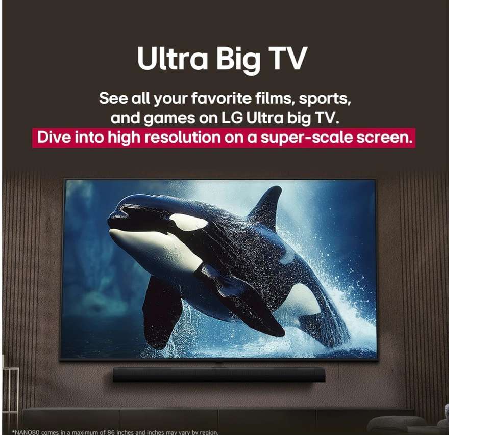 Tv 217 Inch LG 217 cm (86 inch) Ultra HD (4K) NanoCell Smart WebOS TV with 86 INCH ...